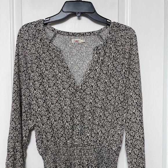 New‎ Faherty Montara Leaf Batik Long Sleeve split-neck Dress Size - Picture 8 of 13